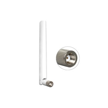 Delock WLAN Antenne, 2-5dBi, avec Kippgelenk, RP-SMA Dualband 2.4 & 5Ghz, 10.8cm, blanc Delock WLAN Antenne, 2-5dBi, avec Kippgelenk, RP-SMA Dualband 2.4 & 5Ghz, 10.8cm, blanc