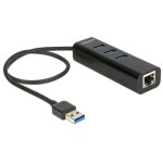 Delock Station d'accueil 62653 USB 3.0 - 3x Typ-A + 1x RJ45 GigaLan