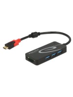 Delock USB 3.1 Hub Gen 1 Hub USB Type-C, 3x USB Typ-A, 2 Slot SD Card Reader,schwarz