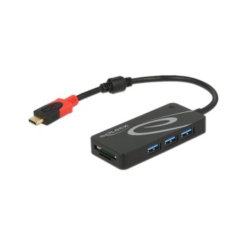 Delock USB 3.1 Hub Gen 1 Hub USB Type-C, 3x USB Typ-A, 2 Slot SD Card Reader,noir Delock USB 3.1 Hub Gen 1 Hub USB Type-C, 3x USB Typ-A, 2 Slot SD Card Reader,noir