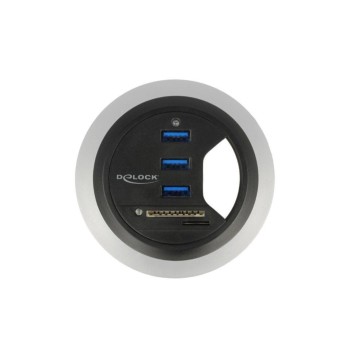Delock Tisch-Hub 3 Port USB3.0+2 CardReader, USB Typ-A Busche, 1SD Slot, 1Micro SD Slot Delock Tisch-Hub 3 Port USB3.0+2 CardReader, USB Typ-A Busche, 1SD Slot, 1Micro SD Slot