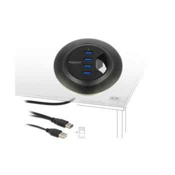 Delock Tisch-Hub 4 Port USB 3.0, 4x USB 3.0 Typ-A Busche Delock Tisch-Hub 4 Port USB 3.0, 4x USB 3.0 Typ-A Busche