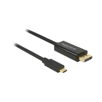 Delock USB-C - Displayport cable, 1m, black, Auflösung bis 3820 x 2160 @ 60 Hz Delock USB-C - Displayport cable, 1m, black, Auflösung bis 3820 x 2160 @ 60 Hz