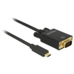 Delock USB-C - VGA cable, 2m, black, Auflösung bis 1920 x 1080 @ 60 Hz