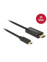 Delock USB-C - HDMI Kabel, 1m, Schwarz, Auflösung bis 3820 x 2160 @ 60 Hz