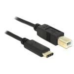 USB2.0-cable TypC-B: 2m, black, max. 480Mbps, Typ-C, for printeranschluss