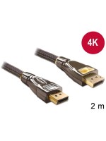Delock DisplayPort - Displayport Kabel, 2m, Schwarz, 3820x2160@60 Hz, Premium Qualität