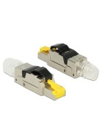 Delock RJ45 male plug, Cat 6A (ISO/IEC), 10 Gbps, toolless, metal