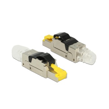 Delock RJ45 male plug, Cat 6A (ISO/IEC), 10 Gbps, toolless, metal Delock RJ45 male plug, Cat 6A (ISO/IEC), 10 Gbps, toolless, metal