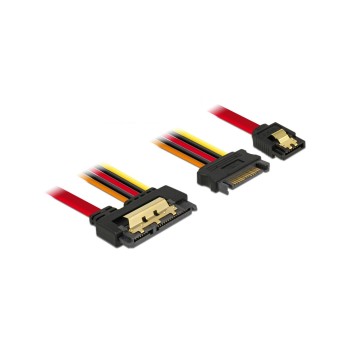 Delock SATA cable & SATA Strom, 30cm, with Metalclips for zuverlässiges einrasten Delock SATA cable & SATA Strom, 30cm, with Metalclips for zuverlässiges einrasten