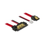 Delock SATA cable & 2Pin Strom, 10cm, with Metalclips for zuverlässiges einrasten