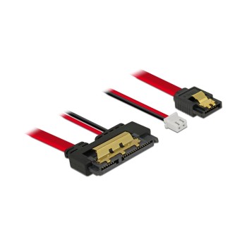 Delock SATA cable & 2Pin Strom, 10cm, with Metalclips for zuverlässiges einrasten Delock SATA cable & 2Pin Strom, 10cm, with Metalclips for zuverlässiges einrasten