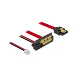 Delock Câble combiné SATA3 coudé, 2 pôles, 10 cm