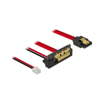 Delock SATA cable & 2Pin Strom, 10cm, gew., with Metalclips for zuverlässiges einrasten Delock SATA cable & 2Pin Strom, 10cm, gew., with Metalclips for zuverlässiges einrasten