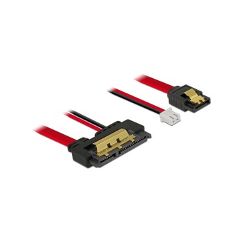 Delock SATA cable & 2Pin Strom, 20cm, with Metalclips for zuverlässiges einrasten Delock SATA cable & 2Pin Strom, 20cm, with Metalclips for zuverlässiges einrasten