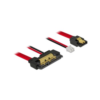 Delock SATA cable & 2Pin Strom, 30cm, with Metalclips for zuverlässiges einrasten Delock SATA cable & 2Pin Strom, 30cm, with Metalclips for zuverlässiges einrasten