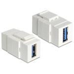 Delock Module Keystone USB3.0, A - A, (f-f) Blanc