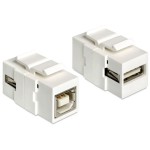 Delock Module Keystone USB2.0, A - B/B - A, (f-f) Blanc