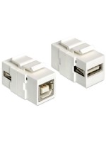 Delock Module Keystone USB2.0, A - B/B - A, (f-f) Blanc