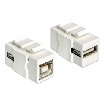 Delock Keystone Jack: USB2.0, A-Buchse-B-Buchse, white Delock Keystone Jack: USB2.0, A-Buchse-B-Buchse, white
