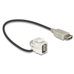 Delock Module Keystone USB2.0, A - A, (f-f) coudé à 110°, blanc