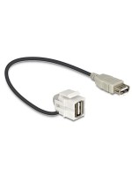 Delock Keystone Jack: USB2.0,110° gewinkelt, A-Buchse-A-Buchse, weiss, 30cm Kabel