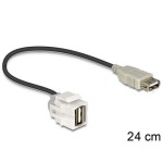 Delock Module Keystone USB2.0, A - A, (f-f) coudé à 250°, blanc