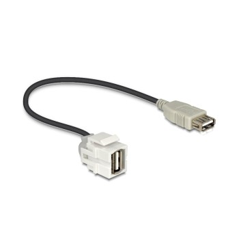 Delock Keystone Jack: USB2.0,250° gewinkelt, A-Buchse-A-Buchse, white, 30cm cable Delock Keystone Jack: USB2.0,250° gewinkelt, A-Buchse-A-Buchse, white, 30cm cable