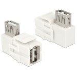 Delock Module Keystone USB2.0, A - A coudé à 90°, blanc