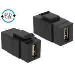 Delock Module Keystone USB2.0, A - A, easy Noir