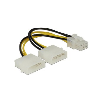 Grafikkarten PCI-Express Stromadapter, 15cm, 2x 5.25 Molex auf 1x 6Pin