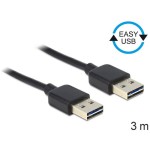 USB2.0 Easy cable, A-Stecker for A-Stecker, 3m, Stecker beidseitig einsteckbar, black