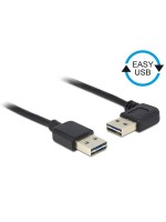 USB2.0 Easy Kabel, A-St.-A.St., gewinkelt, 1m, Stecker beidseitig einsteckbar, schwarz
