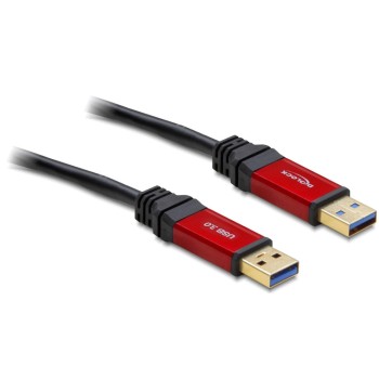 USB3.0 Kabel, A-Stecker zu A-Stecker, 2m, schwarz, roter Metallstecker, Premium USB3.0 Kabel, A-Stecker zu A-Stecker, 2m, schwarz, roter Metallstecker, Premium