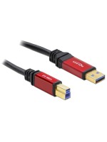 USB3.0 Kabel, A-Stecker zu B-Stecker, 2m, schwarz, roter Metallstecker, Premium