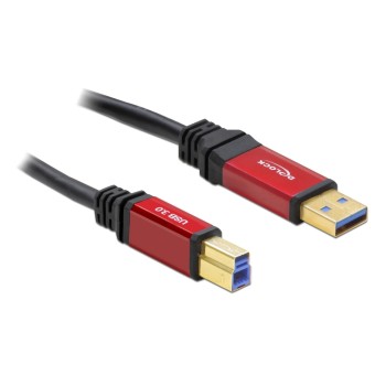 USB3.0 Kabel, A-Stecker zu B-Stecker, 5m, schwarz, roter Metallstecker, Premium USB3.0 Kabel, A-Stecker zu B-Stecker, 5m, schwarz, roter Metallstecker, Premium