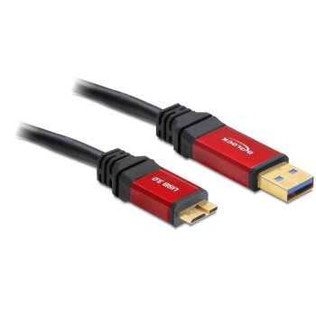 USB3.0 Kabel, A-Stecker zu Micro-B-Stecker, 1m, schwarz, roter Metallstecker, Premium USB3.0 Kabel, A-Stecker zu Micro-B-Stecker, 1m, schwarz, roter Metallstecker, Premium