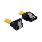 Delock Câble SATA3 jaune, fond coudé, 10 cm