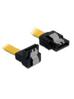 Delock SATA-3 cable: 10cm, Metall Clip,yellow, 6 Gbps, gerade - unten gewinkelt