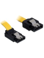 Delock SATA-3 cable: 30cm, Metall Clip,yellow, 6 Gbps, gerade - oben gewinkelt