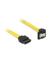 Delock SATA-3 cable: 30cm, Metall Clip,yellow, 6 Gbps, gerade - unten gewinkelt
