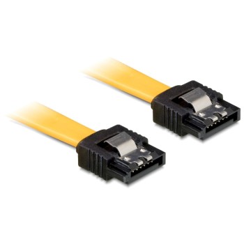 Delock SATA-3 cable: 50cm, Metall Clip,yellow, 6 Gbps, gerade - gerade Delock SATA-3 cable: 50cm, Metall Clip,yellow, 6 Gbps, gerade - gerade