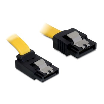 Delock SATA-3 cable: 50cm, Metall Clip,yellow, 6 Gbps, gerade - oben gewinkelt Delock SATA-3 cable: 50cm, Metall Clip,yellow, 6 Gbps, gerade - oben gewinkelt