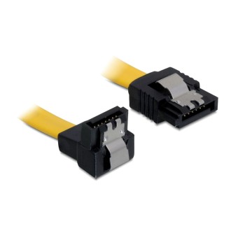 Delock SATA-3 cable: 70cm, Metall Clip,yellow, 6 Gbps, gerade - unten gewinkelt Delock SATA-3 cable: 70cm, Metall Clip,yellow, 6 Gbps, gerade - unten gewinkelt