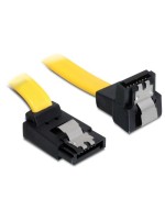 Delock SATA-3 cable: 20cm, Metall Clip,yellow, 6 Gbps, gewinkelt - gewinkelt