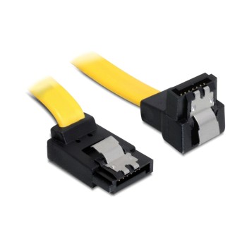 Delock SATA-3 cable: 20cm, Metall Clip,yellow, 6 Gbps, gewinkelt - gewinkelt Delock SATA-3 cable: 20cm, Metall Clip,yellow, 6 Gbps, gewinkelt - gewinkelt