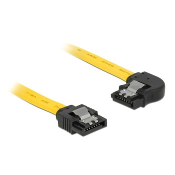 Delock SATA-3 cable: 30cm, Metall Clip,yellow, 6 Gbps, gerade - links gewinkelt Delock SATA-3 cable: 30cm, Metall Clip,yellow, 6 Gbps, gerade - links gewinkelt