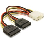 Delock Câble électrique en Y Molex - 2x SATA 16 cm