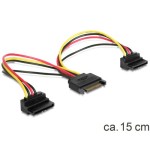 Delock Câble électrique en Y SATA - 2x SATA 15 cm