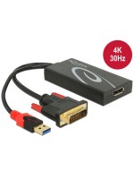 Delock Adaptateur 4K, 30HZ DVI-D/USB 2.0 - DisplayPort